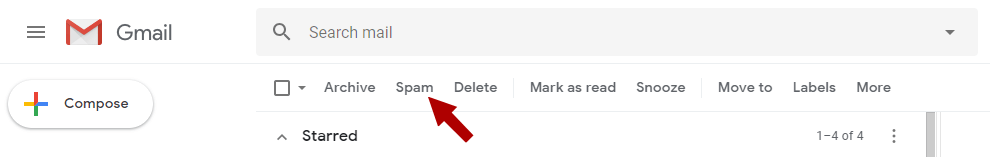 SPAM button Gmail